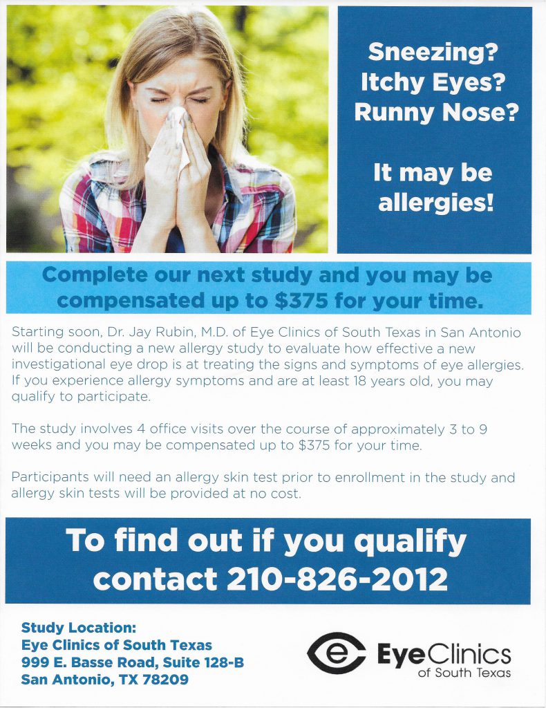 Allergy Study Starting Soon