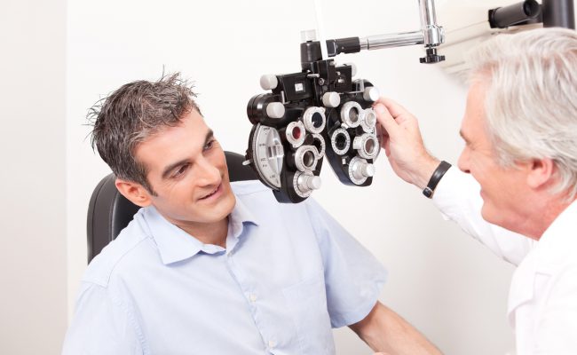 Optometrist doing Sight Testing